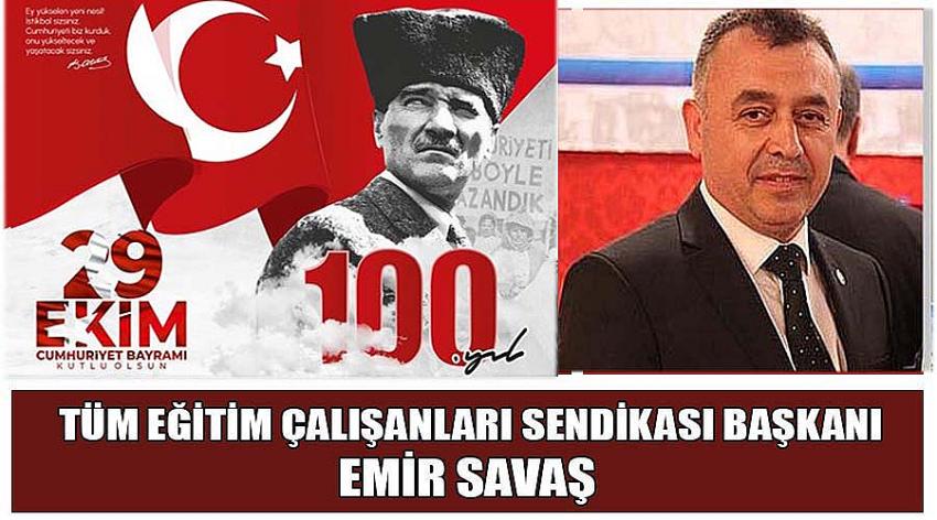 TEÇ-SEN Uşak İl Temsilcisi Emir Savaş'ın 29 Ekim Cumhuriyet Bayramı Kutlaması