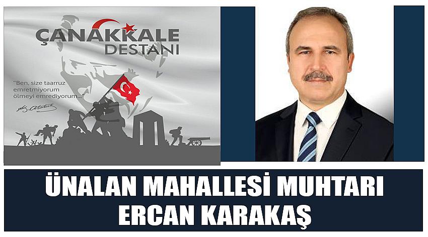 Ünalan Mahallesi Muhtarı Ercan Karakaş'ın 18 Mart Çanakkale Zaferi ve Şehitleri Anma Günü Kutlaması