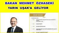 Bakan Mehmet Özhaseki Yarın Uşak’a Geliyor.