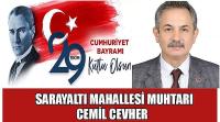 Sarayaltı Mahallesi Muhtarı Cemil Cevher’in 29 Ekim Cumhuriyet Bayramı Kutlaması