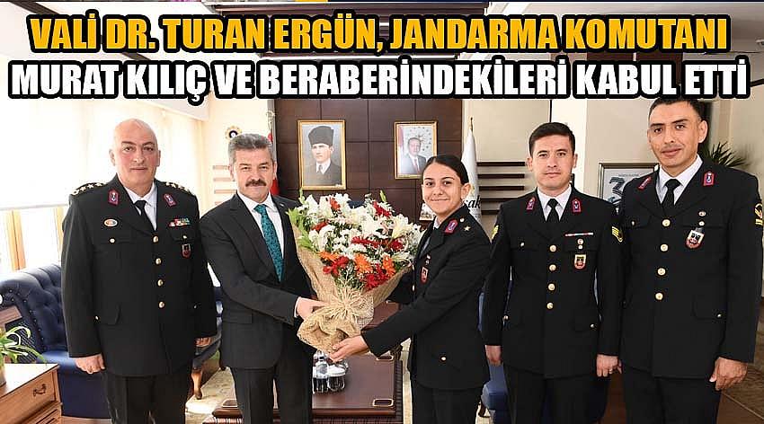 Vali Dr. Turan Ergün, Jandarma Komutanı Murat Kılıç Ve Beraberindekileri Kabul Etti