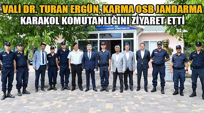 Vali Dr. Turan Ergün, Karma Osb Jandarma Karakol Komutanlığını Ziyaret Etti